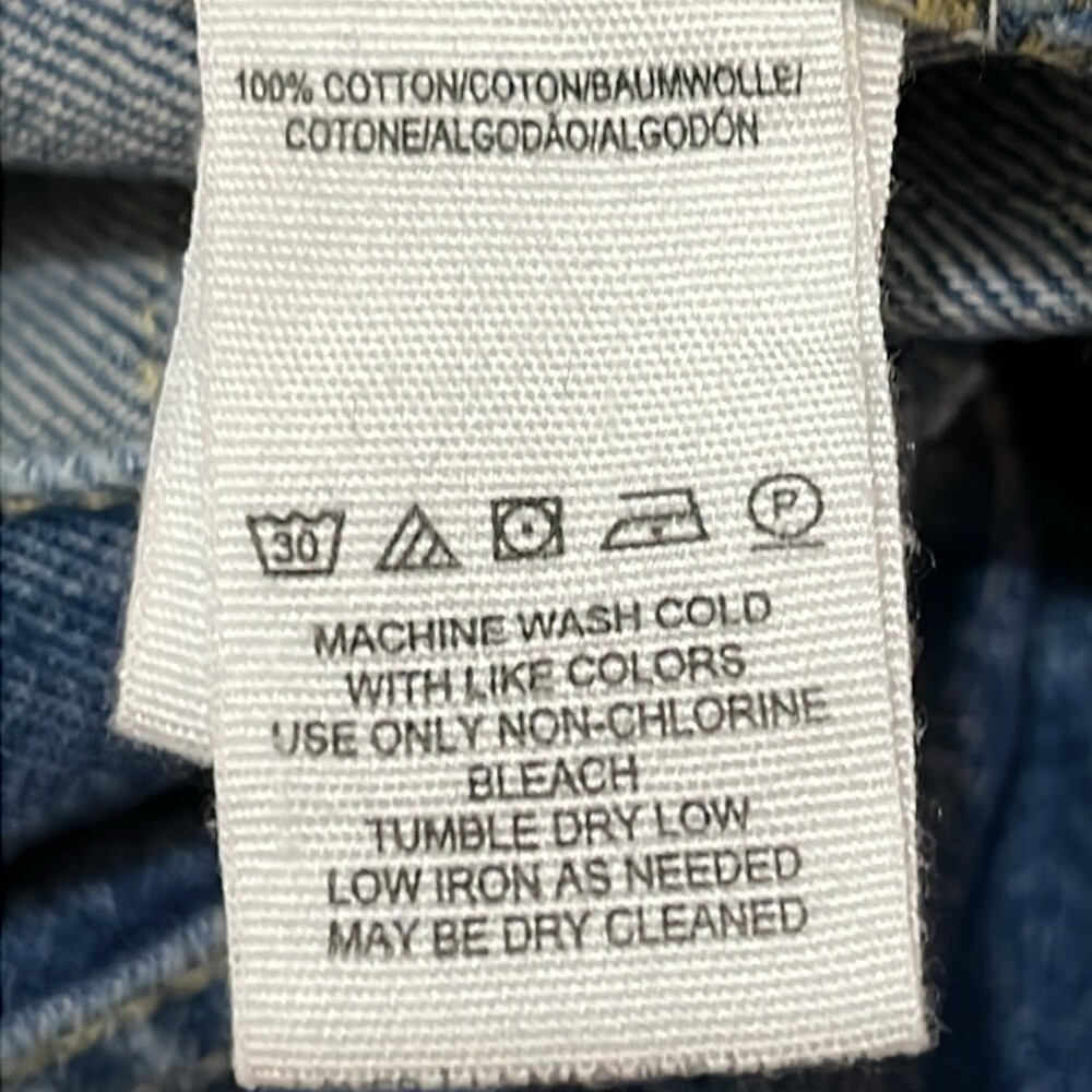 We The Free Button Fly Straight Leg Distressed Jeans Womens Size 24‎ Medium Wash - Picture 8 of 11
